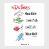 Dr. Seuss| Eén vis twee vis - Sticker (Vel)