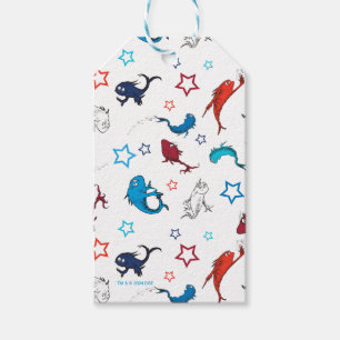 Dr. Seuss   Eén Vis Twee Vissen Ster Patroon Cadeaulabel