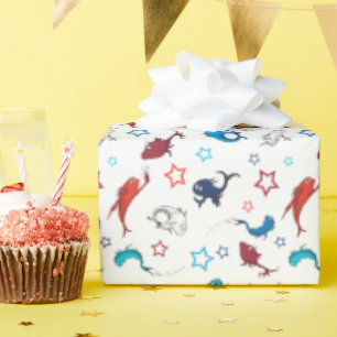 Dr. Seuss   Eén Vis Twee Vissen Ster Patroon Cadeaupapier