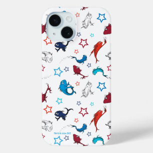 Dr. Seuss Eén Vis Twee Vissen Ster Patroon iPhone 15 Case