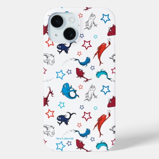 Dr. Seuss | Eén Vis Twee Vissen Ster Patroon Case-Mate iPhone Case (Achterkant)