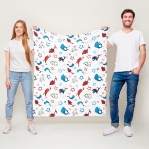 Dr. Seuss   Eén Vis Twee Vissen Ster Patroon Fleece Deken
