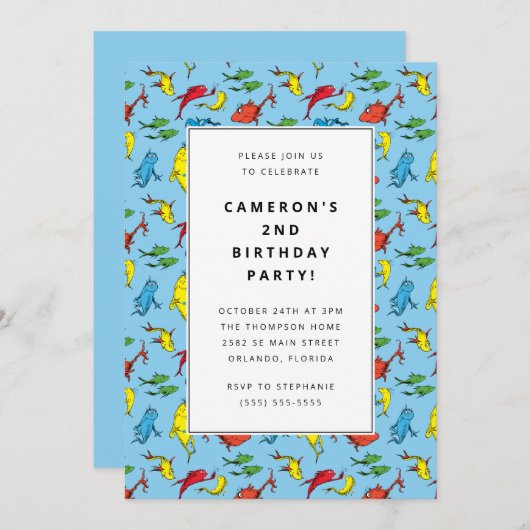 Dr. Seuss - Een vis, twee vissen | Verjaardag kind Kaart (Voorkant / Achterkant)