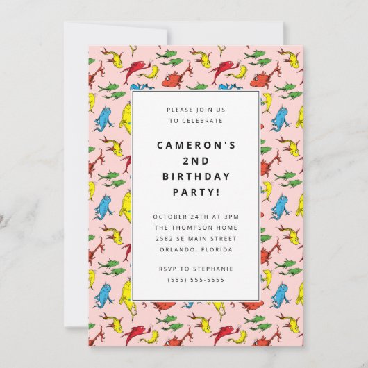 Dr. Seuss - Een vis, twee vissen | Verjaardag kind Kaart (Voorkant)