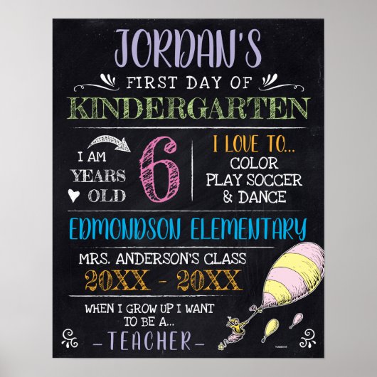 Dr. Seuss | Eerste of laatste schooldag Poster (Voorkant)