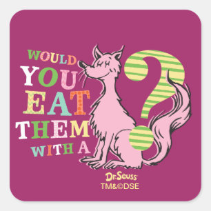 Dr. Seuss Eet je ze met een vos? Vierkante Sticker
