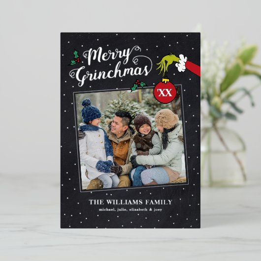 Dr. Seuss | Folie Kerst van de kerstfamilie Merry  Folie Feestdagenkaart (Staand Voorkant)