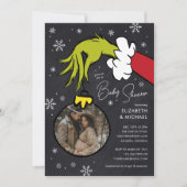 Dr. Seuss | Grinch Chalkboard Baby shower Kaart (Voorkant)