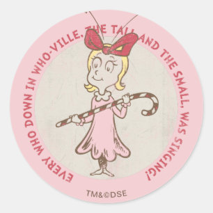 Dr. Seuss Grinch Cindy-Lou Who - Schattige quo Ronde Sticker