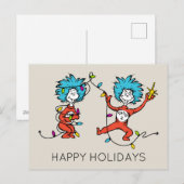 Dr. Seuss | Grinch | Ding Een Ding Twee Dansen Feestdagenkaart (Voorkant / Achterkant)