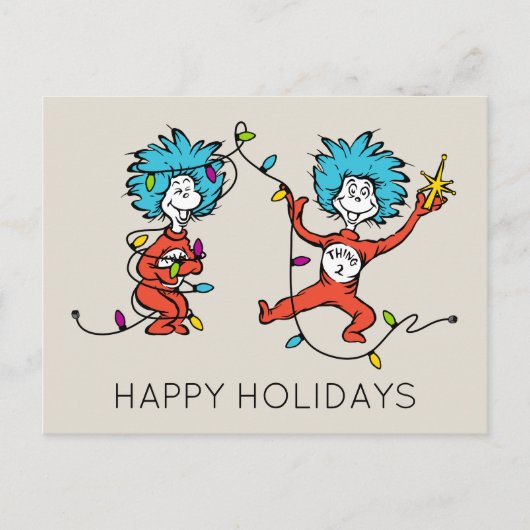 Dr. Seuss | Grinch | Ding Een Ding Twee Dansen Feestdagenkaart (Voorkant)