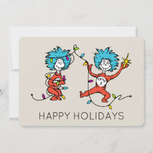 Dr. Seuss Grinch Ding Eén Ding Twee Dansen Feestdagenkaart