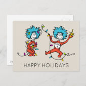 Dr. Seuss | Grinch | Ding Een Ding Twee Danst Feestdagenkaart (Voorkant / Achterkant)