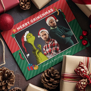 Dr. Seuss Grinch Familie Foto Vakantie Feestdagenkaart