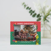 Dr. Seuss | Grinch Family Photo Feestdagenkaart (Staand voorkant)