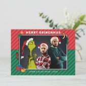 Dr. Seuss | Grinch Family Photo Kaart (Staand voorkant)