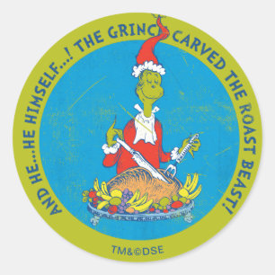 Dr. Seuss Grinch Kerstmis Braden Beest Ronde Sticker
