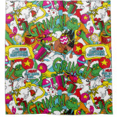 Dr. Seuss | Grinch kleurrijk patroon Douchegordijn (Voorkant)