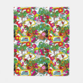 Dr. Seuss | Grinch kleurrijk patroon Fleece Deken (Voorkant)