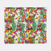 Dr. Seuss | Grinch kleurrijk patroon Fleece Deken (Voorkant (Horizontaal))