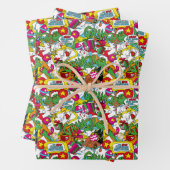 Dr. Seuss | Grinch kleurrijk patroon Inpakpapier Vel (In situ)