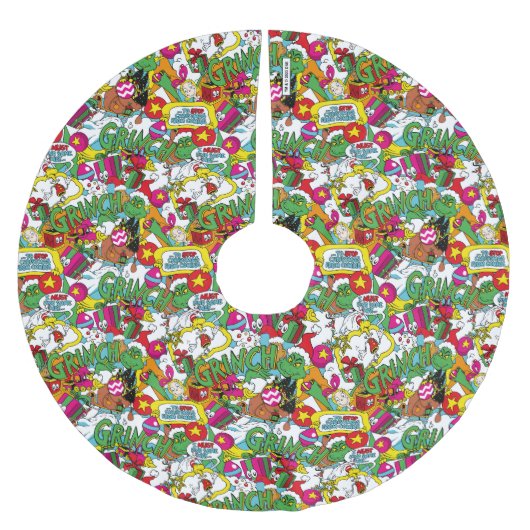 Dr. Seuss | Grinch kleurrijk patroon Kerstboom Rok (Voorkant)