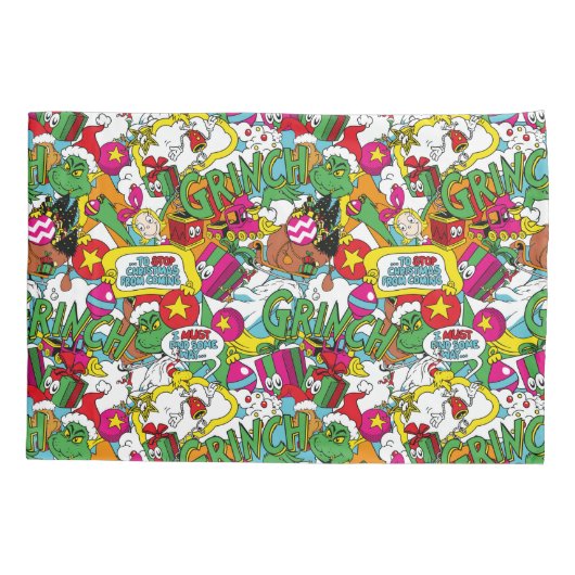 Dr. Seuss | Grinch kleurrijk patroon Kussensloop (Achterkant-Links)