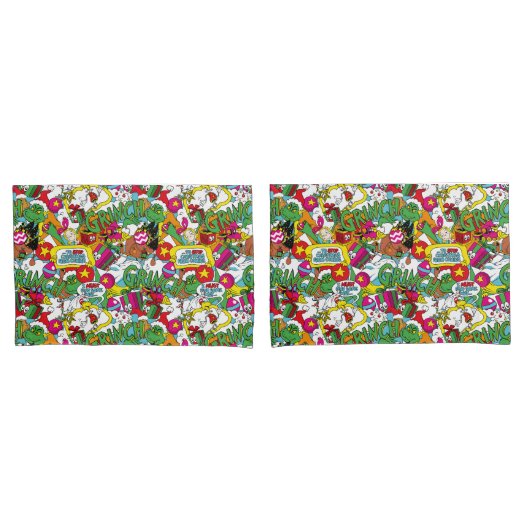 Dr. Seuss | Grinch kleurrijk patroon Kussensloop (Voorkant-Set)