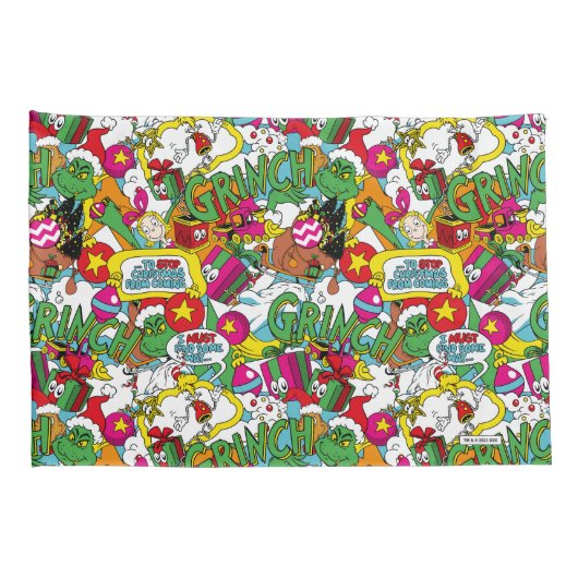 Dr. Seuss | Grinch kleurrijk patroon Kussensloop (Achterkant-Rechts)