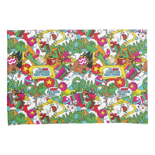 Dr. Seuss | Grinch kleurrijk patroon Kussensloop (Voorkant-Rechts)