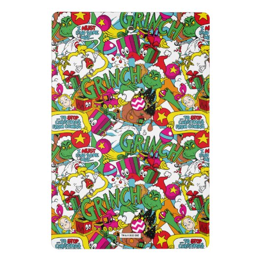 Dr. Seuss | Grinch kleurrijk patroon Mini Klembord (Achterkant)