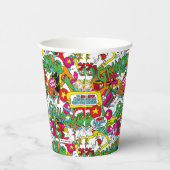 Dr. Seuss | Grinch kleurrijk patroon Papieren Bekers (Rechts)