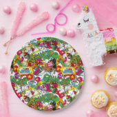 Dr. Seuss | Grinch kleurrijk patroon Papieren Bordje (Feest)