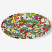 Dr. Seuss | Grinch kleurrijk patroon Papieren Bordje (Gekanteld)