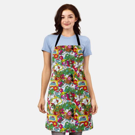 Dr. Seuss | Grinch kleurrijk patroon Schort (Gedragen)