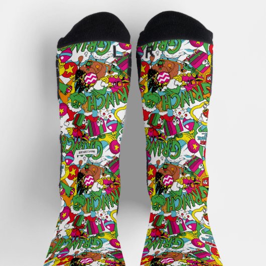 Dr. Seuss | Grinch kleurrijk patroon Sokken (Top)