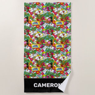 Dr. Seuss   Grinch kleurrijk patroon Strandlaken