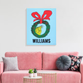Dr. Seuss | Grinch Krans Canvas Afdruk (Insitu (Woonkamer))