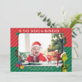 Dr. Seuss | Grinch New Baby Fotovakantie Feestdagenkaart (Staand voorkant)