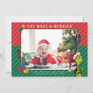 Dr. Seuss Grinch Nieuwe Baby Foto Vakantie Feestdagenkaart