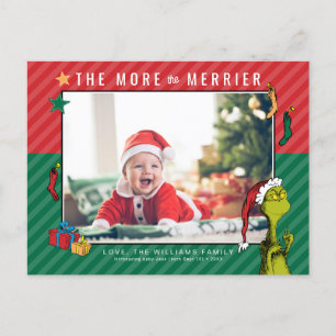 Dr. Seuss Grinch Nieuwe Baby Foto Vakantie Feestdagenkaart