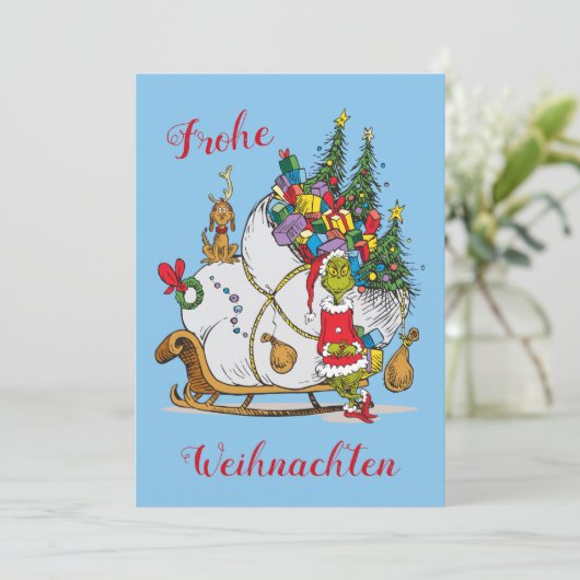 Dr. Seuss | Grinch - Prettig Kerstfeest Foto Feestdagenkaart (Staand voorkant)