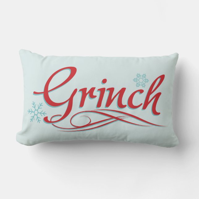 Dr. Seuss | Grinch - Rode en Blauwe Lettertype Kussen (Voorkant)