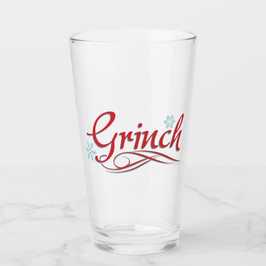 Dr. Seuss | Grinch - Rood en Blauw Script Glas (Voorkant)