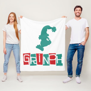 Dr. Seuss   Grinch - rood en groen Fleece Deken
