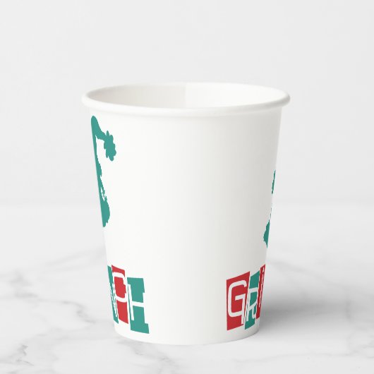 Dr. Seuss | Grinch - rood en groen Papieren Bekers (Links)
