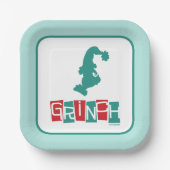 Dr. Seuss | Grinch - rood en groen Papieren Bordje (Voorkant)