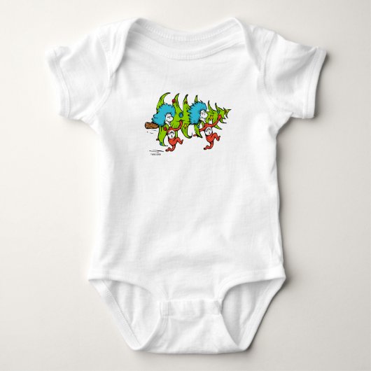 Dr. Seuss | Grinch | Thing One Thing Kerstmis Romper (Voorkant)