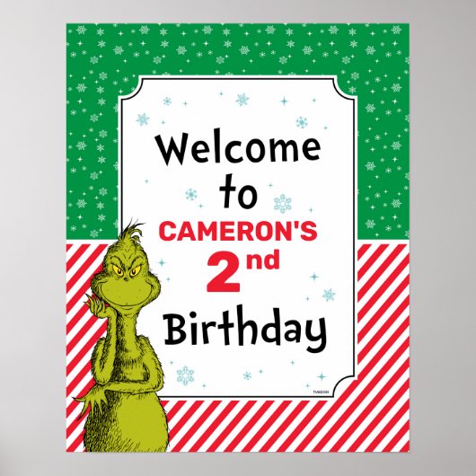 Dr. Seuss | Grinch Verjaardag Welkom Poster (Voorkant)
