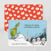 Dr. Seuss | Grinch Winter Verjaardag Bedankt (Voorkant / Achterkant)